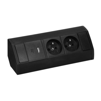 GNIAZDO MEBLOWE PODWÓJNE ORNO OR-GM-9039/B 2xUSB